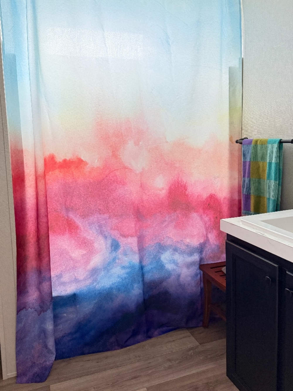 Extra Long (71 in x 94 in) DENY Designs Abstract Watercolor Print Shower Curtain